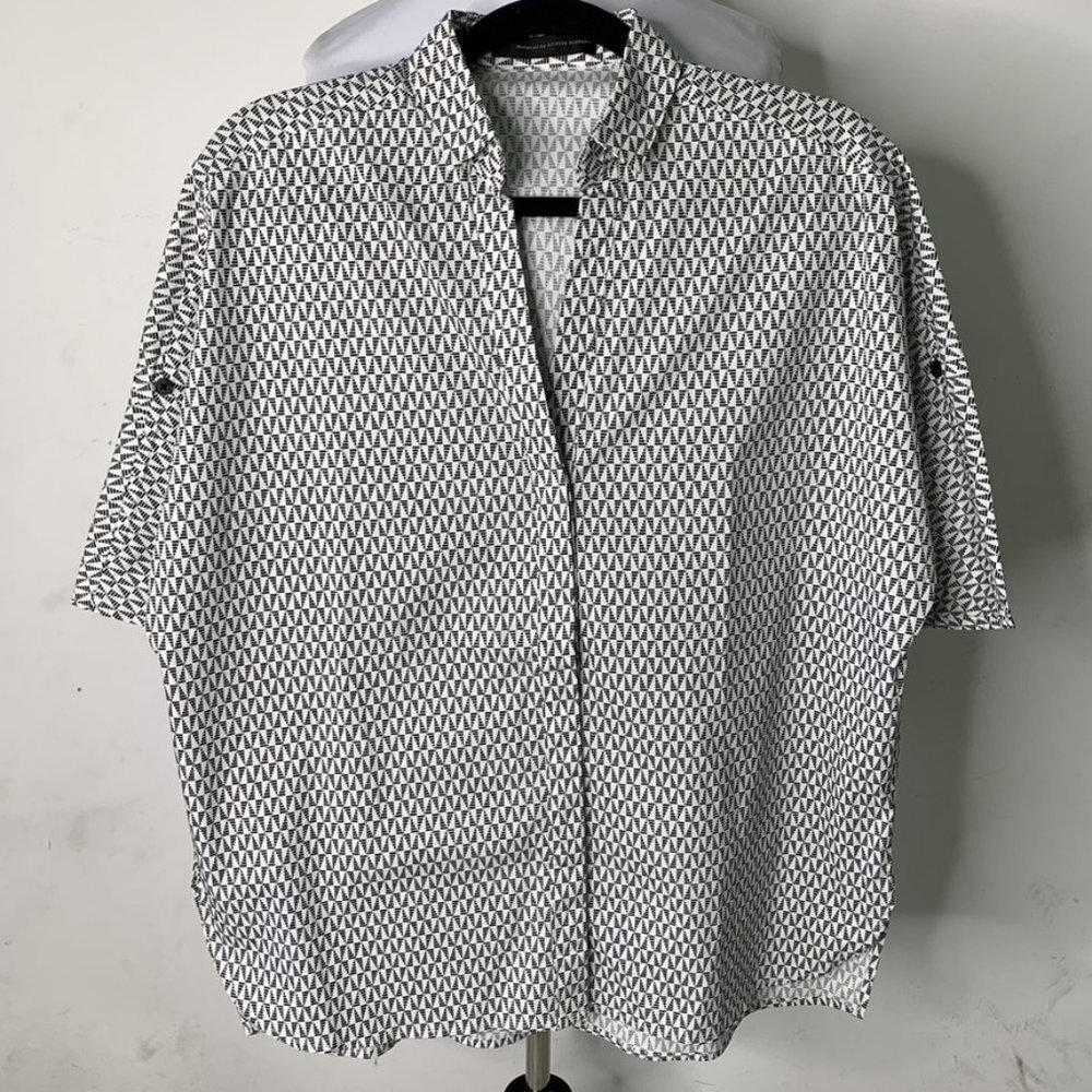 Steffen Schraut Womens Button Down Short Sleeve Shirt Size Medium Oversized